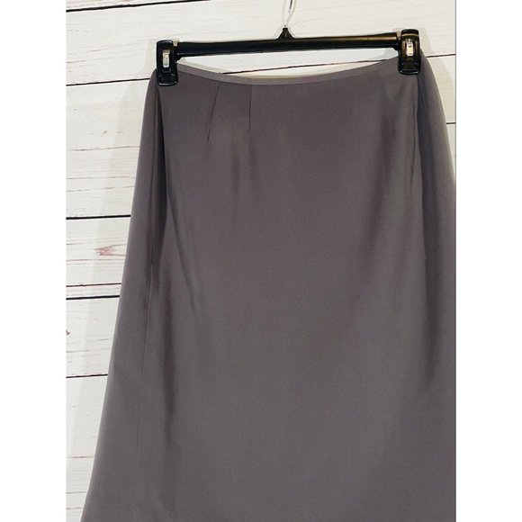 Kasper Skirt Womens Sz 6 Petite Solid Gray Back Zipper & Vent Career Lined - Picture 3 of 10